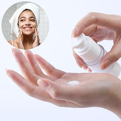 Qeuly 3 Pack Airless Pump Bottles 1.7 oz Travel Size Pump Bottle Lotion Container Refillable Cosmetic Pump Dispensers for Foundation Moisturizer Shampoo Toiletry (SN-50) - color: Sn-50