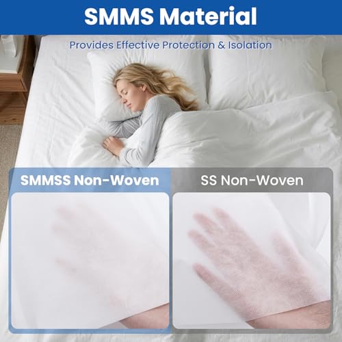 4 Pack Disposable Bed Sheets Fitted Sheet Queen Size, Disposable Travel Sheet for Hotel with Quilt Cover and Pillowcase,Disposable Sheets for Travel - size: Queen size, 4-Pack