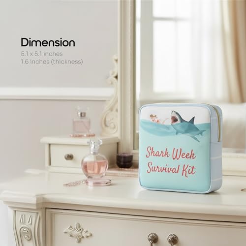 Period Pouch – Compact, Stylish, Discreet Period Bag For School with Waterproof Lining Fits Pads & Tampons, Cute Pad Bag for Teens, Travel, School, Girls Period Kit - color: Blue