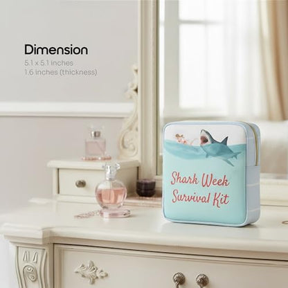 Period Pouch – Compact, Stylish, Discreet Period Bag For School with Waterproof Lining Fits Pads & Tampons, Cute Pad Bag for Teens, Travel, School, Girls Period Kit - color: Blue