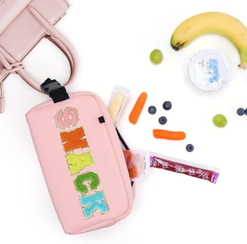 Freezable Lunch Bag,Freezable Snack Bag,Mini Cooler Bag for Travel/Work/School,Small Insulated Bag,Small Cooler Lunch Box with Ice Packs,Insulated Snack Bag,Freezable Snack Box with Handle Buckle - color: Pink-snack