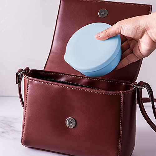 Philbinden Travel Soap Container, 2 Pack Round Plastic Soap Holder with Leak-Proof Lid Keep Bar Shampoo and Bar Conditioner Dry Travel Soap Case for Business Trip Bathroom Gym Shower (Blue+Yellow) - color: Blue+yellow