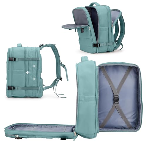 coowoz Large Travel Backpack For Women Men, Carry On Backpack,Hiking Backpack Waterproof Outdoor Sports Rucksack Casual Daypack Expandable Heavy Duty Extra large Backpack Blue Expansion - color: Blue, size: 45l