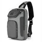 reeyee Anti-Theft Sling Bag with Lock, Waterproof Crossbody Backpack Fits 11 inch Tablet, Men's Shoulder Chest Bag - color: Gray