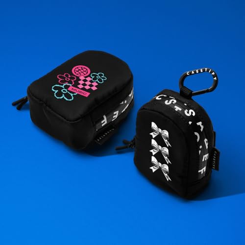 CASETiFY Earbuds Pouch - Metallic Ribbon - Black - color: Metallic Ribbon