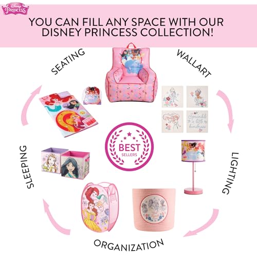 Idea Nuova Disney Princess Collapsible Toy Storage Trunk with Lid, 28" W x 16" D x 14.5" H - color: Disney Princess