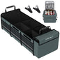 Farasla Waterproof Trunk Organizer with Insulated Leakproof Cooler Bag, Foldable Cover, Adjustable Securing Straps (4-in-1 w/Cooler, Gray) - color: Gray