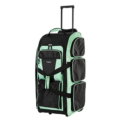 Travelers Club Xpedition 30 Inch Multi-Pocket Upright Rolling Duffel Bag - color: Seafoam