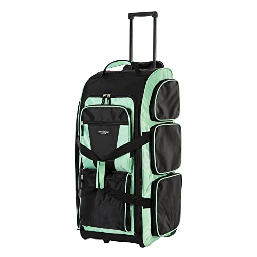 Travelers Club Xpedition 30 Inch Multi-Pocket Upright Rolling Duffel Bag - color: Seafoam
