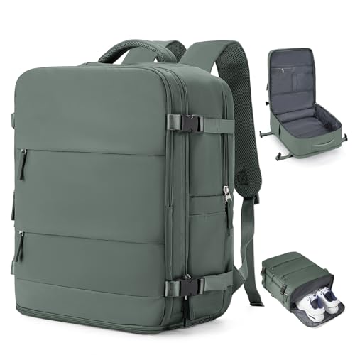 coowoz Large Travel Backpack Carry On for Women Man Waterproof Gym Backpacks Mochila de Viaje Teacher Travel Bag Essentials Personal Item Backpack Rucksack Airplane Accessories Must Haves Olive Green - color: Olive Green, size: 33l