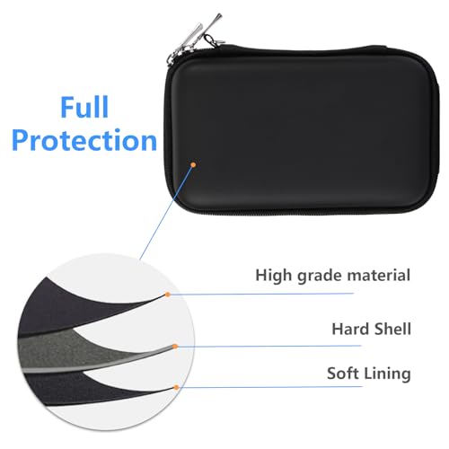 Gadget Case Waterproof Double Layers All-in-One Designed for External Hard Drive,USB Flash Drives,SD Card,Power Banks with Hand Strap (Black) - color: Black
