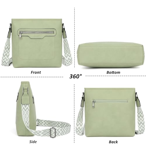 TANTOMI Crossbody Bags for Women Casual Crossbody Purses for Women Travel Shoulder Bag Handbags with Adjustable Strap - color: Light Green