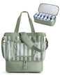 BAGSMART Beach Bag for Women, Mesh Tote Bags with Zipper, Sandproof Vacation Essentials with Cooler for Swim Cruise Pool - color: Green