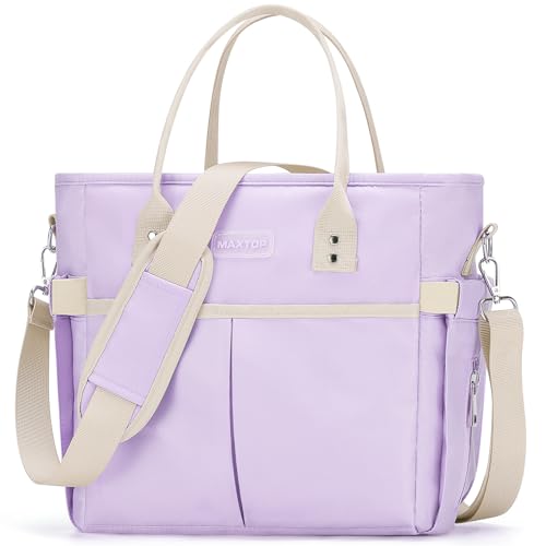 MAXTOP Lunch Bag Women for Work Insulated Thermal Lunch Box with Wide-Open Pocket Reusable Leakproof Cooler Bags with Removable Shoulder Strap for Teacher Nurse Office Picnic Travel Purple - color: Light Purple, size: Large