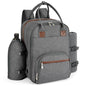 ALLCAMP Picnic Backpack - Insulated Cooler Bag with Compartment, Detachable Wine Glass Holder, Throw Blanket & Cutlery Set, 2 Person Picnic Set for Family Outings, Couple Gifts (Gray) - color: Gray, size: 2 person