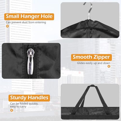 MISSLO 65" Long Garment Bags for Travel Dress Bags for Hanging Clothes Waterproof Wedding Dress Cover Traveling Clothing Protectors for Closet Storage 3-Pack for Gowns, Tuxedos, Coats, Black - size: 65 inch