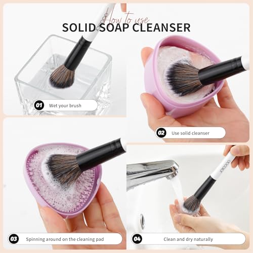 docolor Double Sided Makeup Brushes, 6Pcs Double Ended Eyeshadow Brush Set Professional Eye Makeup Brushes Set Foundation Eyeshadow Blending Eyebrow Travel Make Up Brushes Kits - color: White