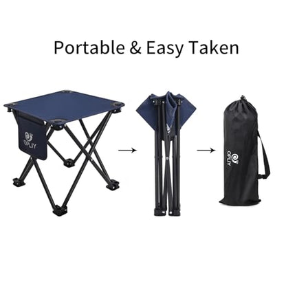 Opliy Camping Stool 2 Pack,13.5 Inch Portable Folding Stool for Outdoor Gardening and Beach Hiking Fishing,Foot Stool with Carry Bag (Blue) - color: Blue