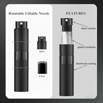 8ML Refillable Travel Perfume Atomizer, Leak Proof Empty Cologne Spray Bottle, Portable Sprayer Travel Essentials for Men Women, 5-Pack - size: M8ml-Bottle-5Pcs