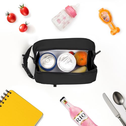 Cerbonny Mini Cooler Bag, Freezable Lunch Bag & Snack Bag, Insulated Bag for Travel/Work/School, Small Cooler Lunch Box with Detachable Gel Packs - color: Black - Snack