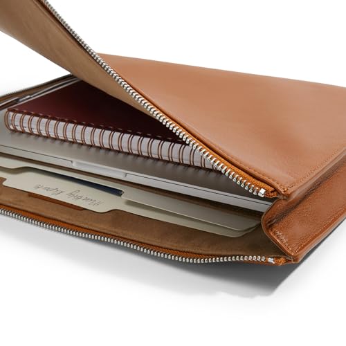 Leatherology Cognac Leatherolgy Zippered Document Holder with Interior Pocket for Tablet - color: Cognac