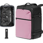 SUOCO Travel Vacuum Backpack with Portable Electric Pump, 45L Carry On Compression Seal Travel Backpack with Vacuum System, Traveling Packing Luggage Suitcase, Pink - color: Pink