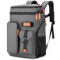 BAGPARKK Insulated Cooler Backpack,33/45 Cans Multifunctional Double Deck Leakproof Cooler Bag with Sternum Strap,Large Capacity Lightweight Travel Camping Beach Backpack - color: Grey, size: 45Can