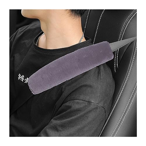 Ziciner 2 Packs Car Seatbelt Covers Shoulder Pad, Universal Soft Faux Sheepskin Shoulder Cover for Comfortable Driving, Fluffy Seat Belt Protector Help to Protect Your Neck and Shoulder (Grey) - color: Grey