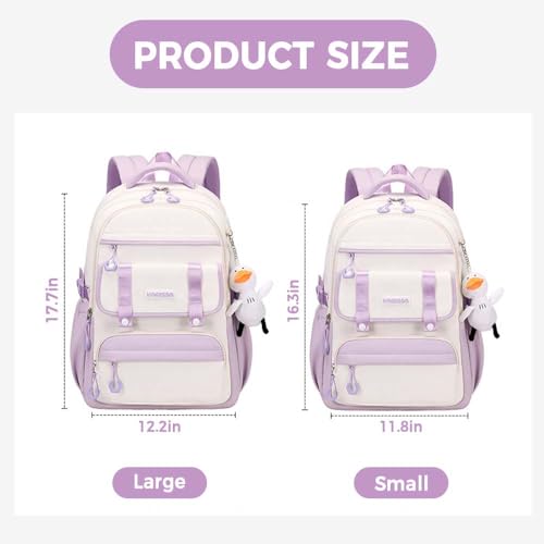 Womens Girls Backpack for School Cute Aesthetic Large Laptop Backpack Kawaii Preppy Teen Kids Bookbag Travel Daypack (Khaki,L) - color: Khaki, size: Large