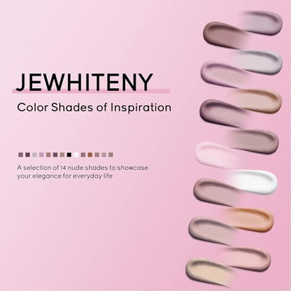 JEWHITENY Poly Extension Gel Nail Kit 14 PCS Poly Gel Kit with Slip Solution and Mini Lamp Nail Art Design Beginner - color: A03