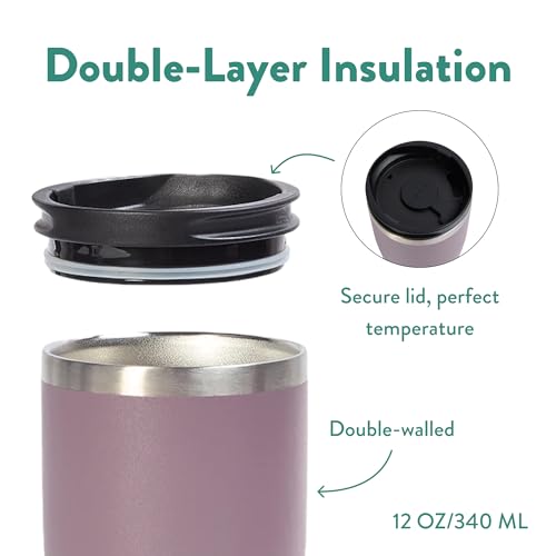 Tumbler, Stainless Steel 2-in-1 Travel Coffee Mug & Water Bottle, Leak Proof Insulated Cup for Hot & Cold Drinks, BPA Free, Fits Most Cup Holders (Purple Grape) - color: Purple Grape