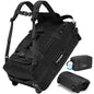 STOVER 45L Carry-On U-Zip Rolling Duffel Bag with Wheels, Medium Durable Travel Duffle w/Toiletry Bag, Heavy-Duty, Packable, Foldable w/Shoulder Straps- Use as Luggage or Backpack, Men/Women (Black) - color: U-Zip Black