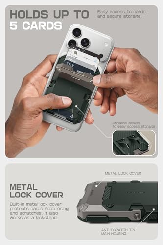 SUPCASE for MagSafe Wallet with Stand, Magnetic Wallet for Men, [Hold 5 Cards] [Adjustable Stand] [RFID Blocking] Phone Stand Credit Card Holder Tripod for iPhone 17/16/15/14/13/12 Series, Guldan - color: Guldan
