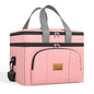 Rnivvi Lunch Box for Women, Double Decker Insulated Cooler Bag Lunch Bag Reusable Leakproof Tote Lunch Container with Strap for Work Family Picnic Hiking Camping, 18 Cans 12L, Large Adults, Rose Pink - color: Rose Pink