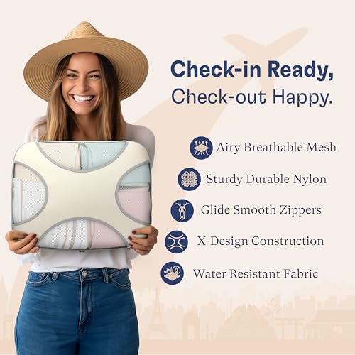 Shacke 8 Set Packing Cubes for Travel – Complete Luggage Organizer Set with Laundry, Shoe, Toiletry & Accessories Bag, Suitcase Travel Organizer (Sand) - color: 8 Set - Sand, size: Set of 8