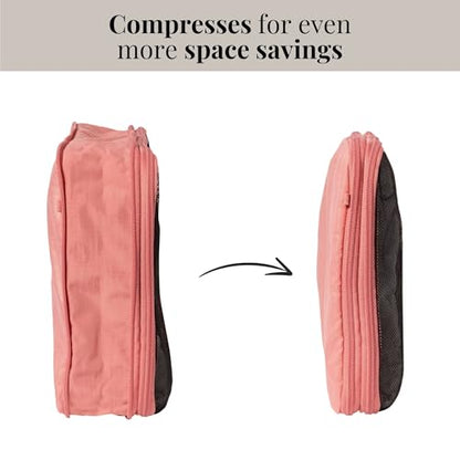 Baggallini Compression Cube 3-piece set - Lightweight Compression Packing Cubes for Travel - color: Terracotta
