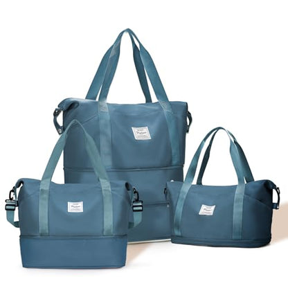 Expandable Travel Duffle Bag for Women Men, Large Gym Bag Travel Tote Bags, Waterproof Carry On Personal Item Bag Airline Approved, Overnight Workout Weekender Bag with Luggage Sleeve, Peacock Blue - color: C-Peacock Blue