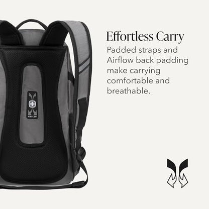 SWISSGEAR City Pack Backpack, Slim Profile Daily Carry, Airflow Back Panel, Tablet Pocket, and Lay-Flat Organizer, Grey Ballistic, 15.9L, 18-Inch - color: Grey Ballistic