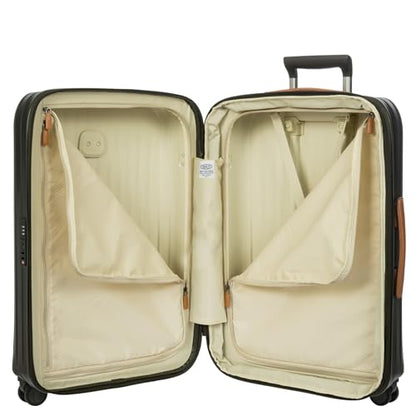 Bric's Taormina Ultra-Light Checked Luggage – Expandable Hard Shell Suitcase with TSA Lock, Anti-Tamper Zippers & 360 Spinner Mobility Wheels - 27 Inch, Olive - color: Olive, size: Checked-Medium
