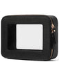 Popvibe Clear Makeup Bag Travel Cosmetic Case Transparent Toiletry Bag with Zipper, Portable Make Up Organizer Traveling Compact Car Bag for Essentials - color: Black, style: Medium Moda