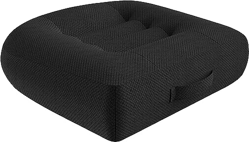 WSGJHB Car Booster Seat Cushion Posture Cushion Portable Breathable Mesh, Effectively Increase The Field of View Ideal for Office, Home, Angle Lift Seat Cushions,Black - color: Black Regular