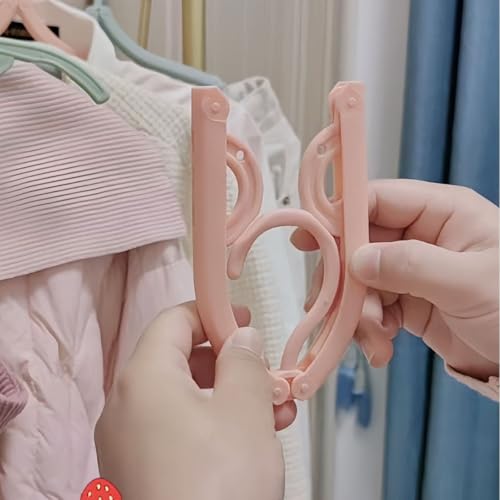 12 Pcs Foldable Travel Hangers with Clips, Plastic Hanger Folding Clothes Hangers Space Saving Clothes Hangers - Coat Hangers for Cruise Business Trip Travel - color: Light Color 12pcs With Clip