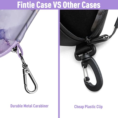 FINTIE Sunglasses Case, Hard EVA Shell Shockproof Sport Glasses Case with Metal Carabiner Travel Zipper Eyeglasses Holder - color: Z-lilac Marble