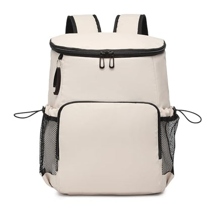 Backpack Cooler for Men and Women Insulated Waterproof Soft Lightweight Cooler Bag Leakproof 30 Cans Travel Camping Picnic Beach - color: Cream, size: 30 Cans