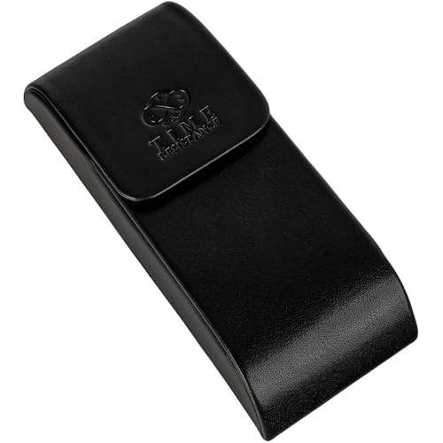 Time Resistance Leather Glasses Case - Hard Shell Leather Glasses Case - Made in Italy - color: Black