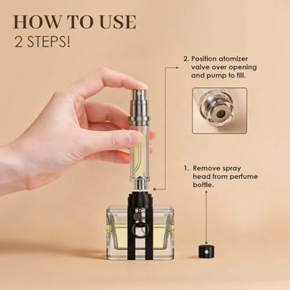 10ml 3pcs Perfume Travel Refillable Bottle, Perfume Atomizer, Bottom-Filling Fragrances Bottle, Mini Cologne Dispenser, Portable Sprayer (Black-Grey-Silver)