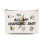 ShiQiao Spl Charging Cable Organiser Bag Funny Travel Makeup Bag Charger Organiser Cosmetic Bags With Zipper Toiletry Pouch for Best Friends Birthday Gifts for Daughter Son Travel Electronics Bags - style: All My Charging1