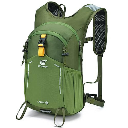 SKYSPER Small Hiking Backpack - 15L Travel Daypack Lightweight Bag Water Resistant Hiking Backpacks for Women Men - color: Lantc15-armygreen, size: Small