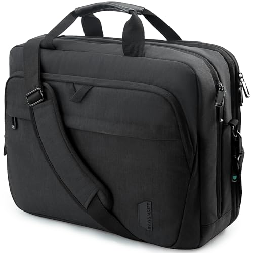 BAGSMART 17.3 Inch Laptop Bag, Expandable Computer Bag Laptop Briefcase Men Women,Laptop Shoulder Bag,Work Bag Business Travel Office, Black - color: Black-17.3 Inch