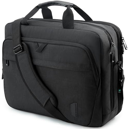 BAGSMART 17.3 Inch Laptop Bag, Expandable Computer Bag Laptop Briefcase Men Women,Laptop Shoulder Bag,Work Bag Business Travel Office, Black - color: Black-17.3 Inch